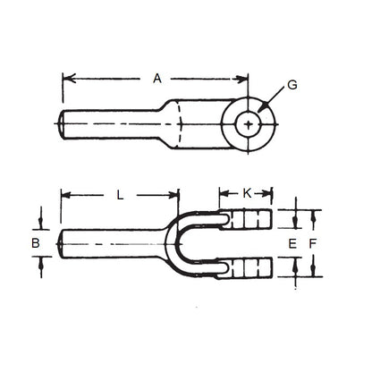 1204427 | YE-20RS (Each) --- Blank Yoke Ends - 152.4x25.4x26.99 mm - Steel