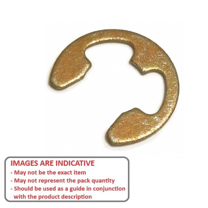 1059392 | ECL-0040-0050-CZ (PK-100) --- E-Clips Retaining Rings - 5x4x0.7 mm Basic - Carbon Steel Zinc Plated E-Clip
