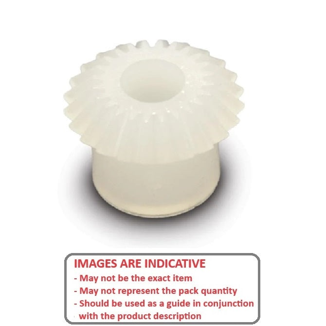 1059253 | GB-51A-M1-12-040-A (Each) --- Bevel Gears - Ratio 5 to 1 Small Gear Only - GB-51A-M1-60-100-A Module 1 Plastic - Acetal Gear