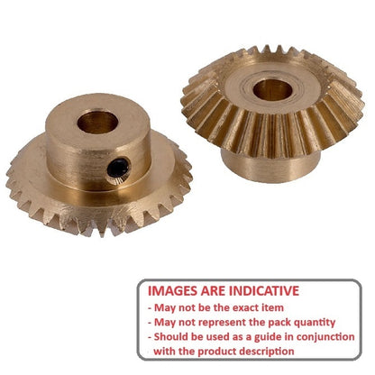 1124743 | GM-030-M15-120-B (Each) --- Mitre Gears - 20 tooth - 30x12 mm Module 1.5 - ISO 8 / Brass Gear
