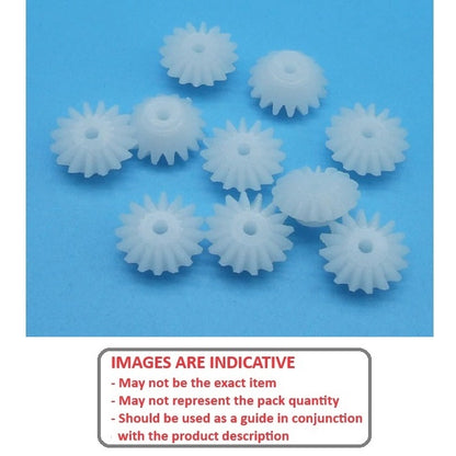1096127 | GM-012-M05-020-PO (PK-50) --- Mitre Gears - 12 tooth - 6x2 mm Module 0.5 - POM Polyoxymethylene Gear