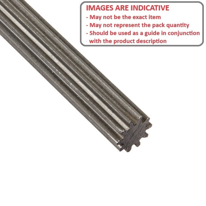 1083582 | G007L-09-D32-0300-C (Length) --- Pinion Wire 32DP Gears - 9 tooth - 8.738x300 mm - Carbon steel Gear