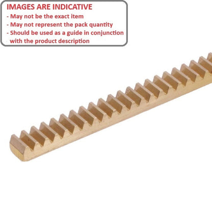 1224915 | RK80B5-0510 (Each) --- Rack Gears - 505x5x10 mm Metric - Brass