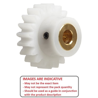 1127008 | G011B-021-D48-032-032-AB-G (Each) --- Spur Gears - 21 tooth - 11.13x3.175 mm Hubbed - Acetal - Brass insert Gear