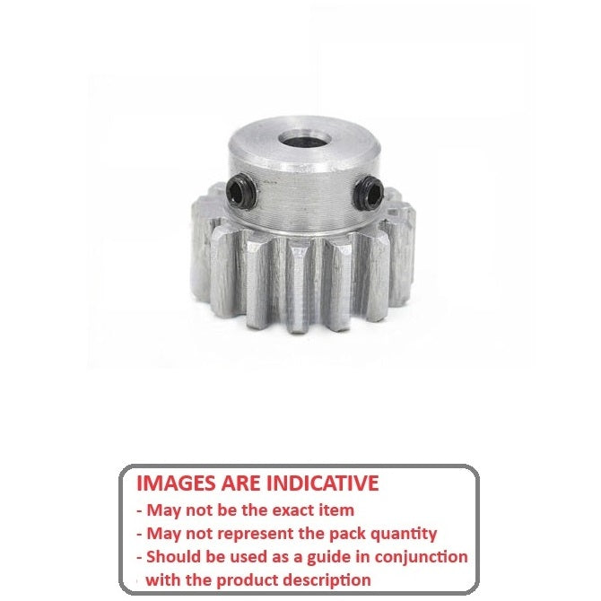 1123840 | G016B-020-M08-030-060-AL-G (Each) --- Spur Gears - 20 tooth - 16x6 mm Hubbed - Aluminium Gear
