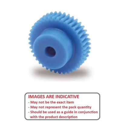 1002652 | WG1R-080-040-060-ACE (Each) --- Worm Gears - Pitch Module 0.8 - 40 tooth - 4 Deg 24 Min Module 0.8 - Polyacetal White Gear
