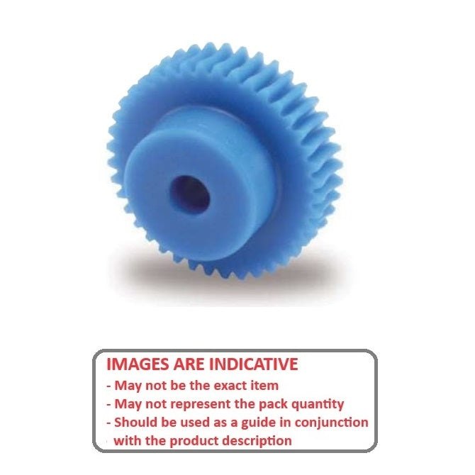 1002645 | WG1R-080-030-050-ACE (Each) --- Worm Gears - Pitch Module 0.8 - 30 tooth - 4 Deg 24 Min Module 0.8 - Polyacetal White Gear