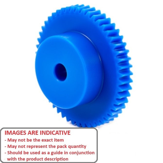 1002656 | WG1R-080-050-060-ACE (Each) --- Worm Gears - Pitch Module 0.8 - 50 tooth - 4 Deg 24 Min Module 0.8 - Polyacetal White Gear