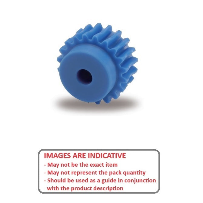 1034786 | WG2R08-100-020-060-ACE (Each) --- Worm Gears - Pitch Module 1.0 - 20 tooth - 7 Deg 11 Min Module 1.0 - Polyacetal White Gear