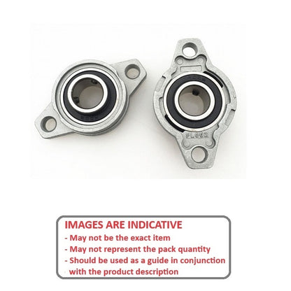 1081478 | KFL08 (Each) --- Flanged 2 Bolt Housing and Bearing Assembly - 8x26x48 mm Rigid - Aluminium