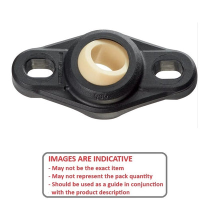 1061404 | FL-05-W300 (PK-10) --- Flanged 2 Bolt Housing and Bearing Assembly - 5 - 24 mm Aligning - Plastic