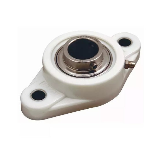 Flanged 2 Bolt Housing Assembly - 31.75x43.656x164.306 mm - Thermoplastic and Chrome Stainless Steel