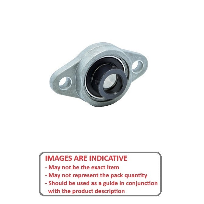 1081482 | UFL08N (Each) --- Flanged 2 Bolt Housing and Bearing Assembly - 8x27x48 mm Rigid - Aluminium