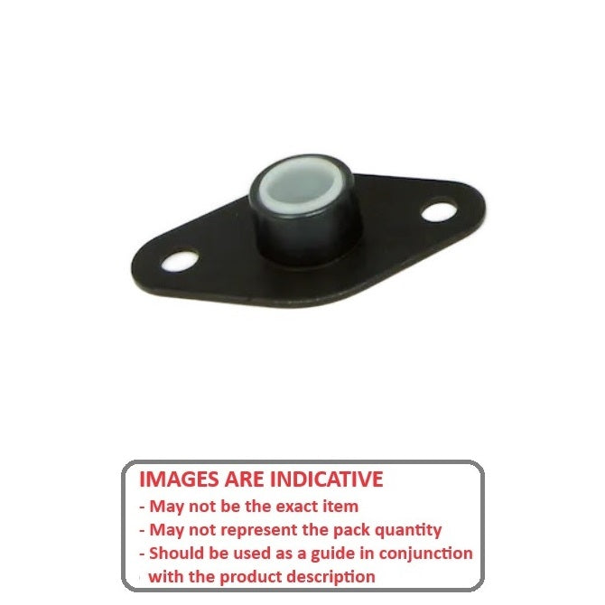 1087007 | BFM-375-AF (Each) --- Flanged 2 Bolt Housing and Bearing Assembly - 9.525x53.34x16.67 mm Self Aligning - Delrin ™ AF
