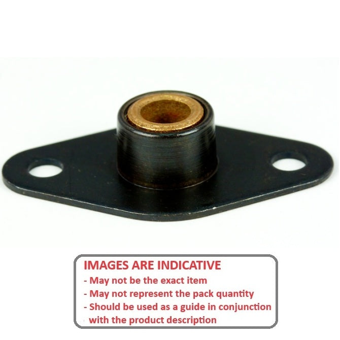 1092591 | BFM-10M-B (Each) --- Flanged 2 Bolt Housing and Bearing Assembly - 10x53x17 mm Aligning - Sintered Bronze SAE 840