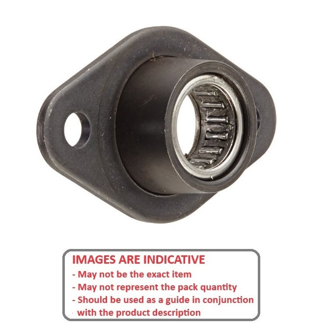 1073108 | BFM-250-NN (Each) --- Flanged 2 Bolt Housing and Bearing Assembly - 6.35x53.34x16.67 mm Rigid - Steel