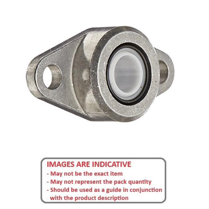 1072574 | HF1-250-A (PK-2) --- Flanged 2 Bolt Housing and Bearing Assembly - 6.35x31.75x41.4 mm Self Aligning - Delrin ™