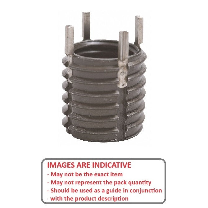1087572 | KLI-095F-127-13 (Each) --- Inserts Thread Repair - 3/8-24 UNF - 9.53mm - 1/2-13 UNC - 12.7mm - 12.7 mm Keylocking - Steel Insert