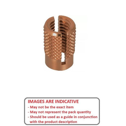 1064884 | IN-EP-060M-013-B (Each) --- Expansion Inserts - M6 - 6x1mm - 8x13 mm Press In - Brass Insert