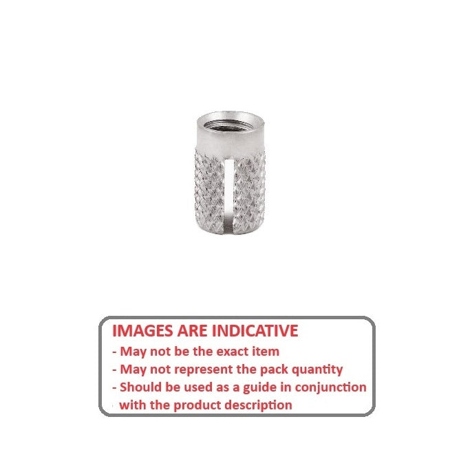 1076150 | IN-EP-079C-143-S3 (Each) --- Expansion Inserts - 5/16-18 UNC - 7.94mm - 9.52x14.3 mm Press In - Stainless Steel 303/304 Similar to A2, 18-8 HRB80 Insert
