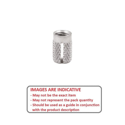 1048512 | IN-EP-035C-064-S3 (Each) --- Expansion Inserts - 6-32 UNC - 3.5mm - 4.75x6.35 mm Press In - Stainless Steel 303/304 Similar to A2, 18-8 HRB80 Insert