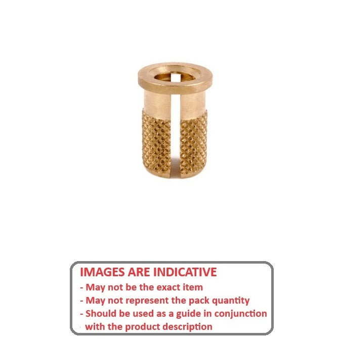 1232489 | IN-EP-040MS-080-FB (Each) --- Expansion Inserts - M4 - 4x0.7mm - 5.5x8 mm Press In - Brass Insert