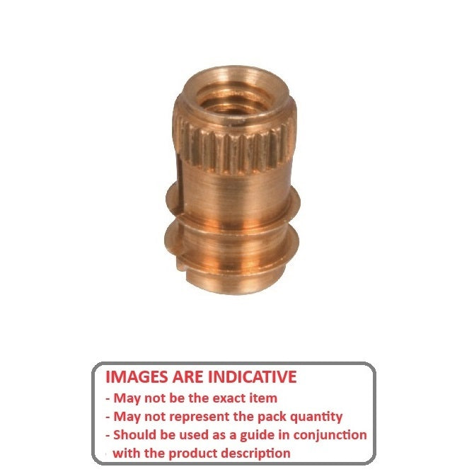 1054900 | IN-PF-042C-095-W (PK-5) --- Tapered Fit Finserts For Wood and Plastics Inserts - 8-32 UNC - 4.17mm - 5.94x4.76 mm