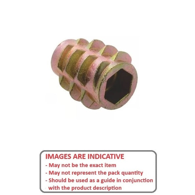 1054109 | IN-TP-042C-10-WHL (PK-5) --- Self Tapping Inserts - 8-32 UNC - 4.17mm - 6x10.008 mm For Wood