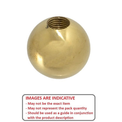 1086396 | KF095C-025-TPBR-P (Each) --- Ball Knobs - 3/8-16 UNC - 9.53mm - 25.4 - - Female Threaded - Polished Brass Knob