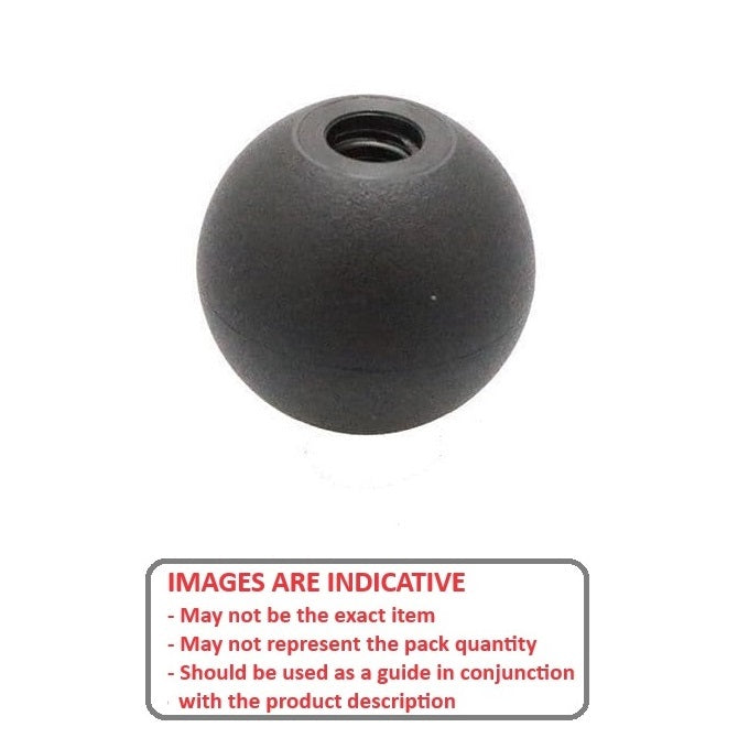 1092055 | KF100M-035-TTPL-MT (Each) --- Ball Knobs - M10 - 10x1.5mm - 35 - - Female Threaded - Thermoplastic Knob