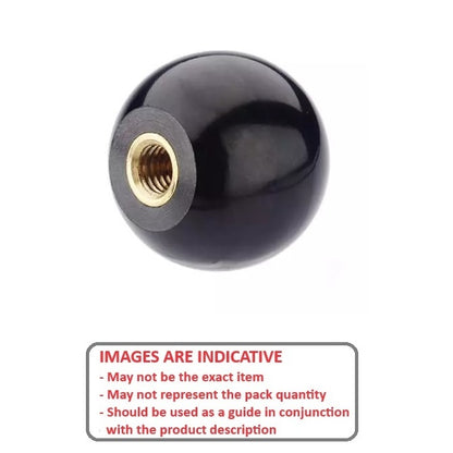1087726 | KF095F-048-TPH-IN (Each) --- Ball Knobs - 3/8-24 UNF - 9.53mm - 47.62 - - Female Threaded - Phenolic Knob