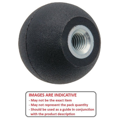 1104771 | KF127F-048-TPH-IN-A (Each) --- Ball Knobs - 1/2-20 UNF - 12.7mm - 47.62 - - Female Threaded - Phenolic Knob