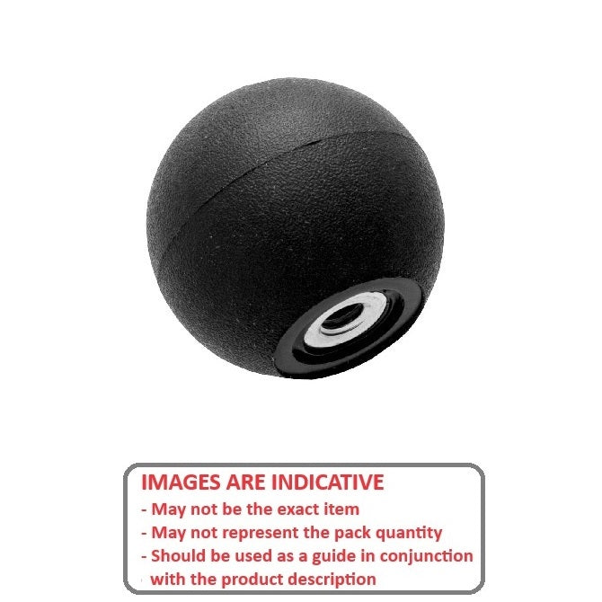 1077202 | KF079C-038-TSFT (PK-20) --- Ball Knobs - 5/16-18 UNC - 7.94mm - 38.1 - - Female Threaded - Rubber Knob