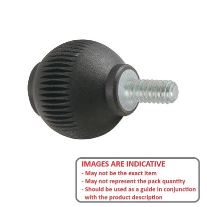 1103517 | KM127C-050-NG-SS (PK-10) --- Ball Knobs - 1/2-13 UNC - 12.7mm - 50.04x39.9 mm Male Threaded - Stainless Steel Knob