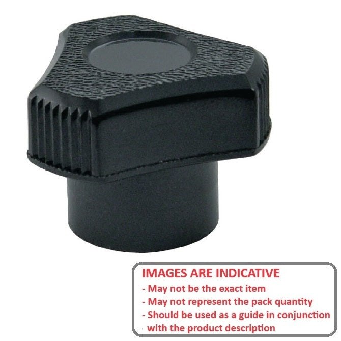 1086786 | KF095C-041-3L-BHST (PK-100) --- Lobe Knobs - 3/8-16 UNC - 9.53mm - 41.28x9.5 mm Three Lobe - Brass Knob