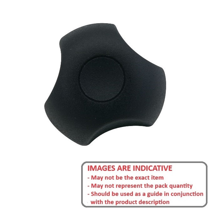 1061933 | KM050M-025-3L20 (PK-5) --- Lobe Knobs - M5 - 5x0.8mm - 25x20 mm Three Lobe - Steel Knob