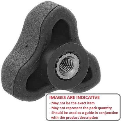 1058747 | KF048F-030-3L-SFT (Each) --- Lobe Knobs - 10-32 UNF - 4.76mm - 29.97x14 mm Three Lobe - Zinc Plated Brass Knob