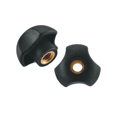1087117 | KF095C-063-3L-P (Each) --- Lobe Knobs - 3/8-16 UNC - 9.53mm - 62.99x23.1 mm Three Lobe - Brass Knob