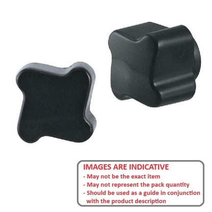 1056808 | KF048C-025-4L (Each) --- Lobe Knobs - 10-24 UNC - 4.76mm - 24.89x7.1 mm Four Lobe - Brass Knob
