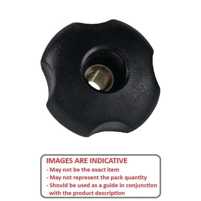 1072150 | KF064C-020-4L-P (Each) --- Lobe Knobs - 1/4-20 UNC - 6.35mm - 20.07x9.7 mm Four Lobe - Brass Knob