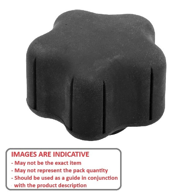 1087059 | KF095C-057-5LSFT (PK-100) --- Lobe Knobs - 3/8-16 UNC - 9.53mm - 57.4x12.7 mm Five Lobe - Plated Brass Knob