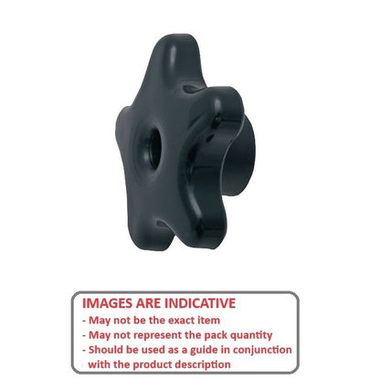 1073138 | KF064C-057-5L-PB (Each) --- Lobe Knobs - 1/4-20 UNC - 6.35mm - 57.15x18.3 mm Five Lobe - Zinc Plated Steel Hex Nut Knob