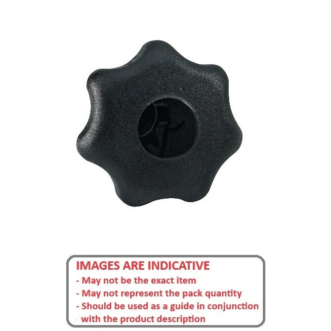 1092201 | KF100M-040-7L (Each) --- Lobe Knobs - M10 - 10x1.5mm - 40x14 mm Seven Lobe - Brass Knob