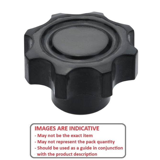 1099062 | KF120M-050-8L (Each) --- Lobe Knobs - M12 - 12x1.75mm - 50x21 mm Eight Lobe - Phenolic and Brass Knob