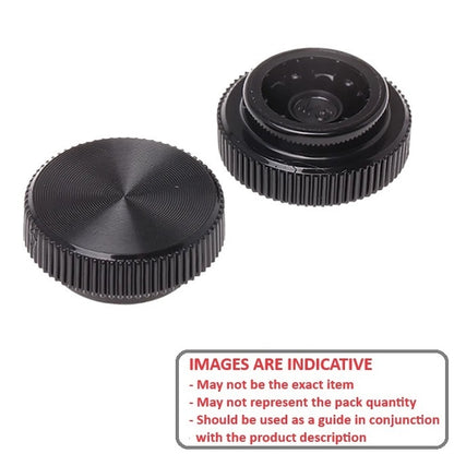 1061220 | KF050M-015-KN-PH (Each) --- Knurled Knobs - M5 - 5x0.8mm - 15x10 mm Female - Phenolic Knob