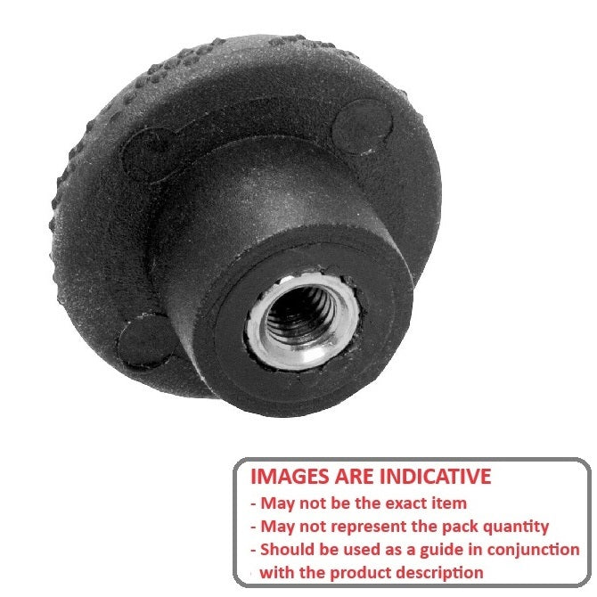 1086915 | KF095C-050-KN-SFT-TP (PK-100) --- Knurled Knobs - 3/8-16 UNC - 9.53mm - 50.04 - - Female - Brass Knob
