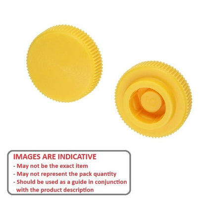 1053673 | KM050M-016-KNU-Y (PK-10) --- Thumb Knobs - M4 - 4.00mm - - Use Own Screw 16x6.5 mm For Cap Screws - Plastic Knob