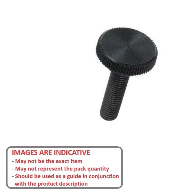 1043377 | KM029C-008-1270-KNU-B (PK-4) --- Thumb Knobs - 4-40 UNC - 2.85mm - 7.94x12.7 mm Male With Cap Screw - Plastic with Insert Knob