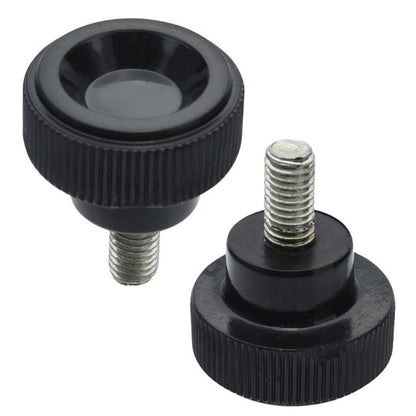 1233260 | KM060M-025-KND30-PH (Each) --- Disc Knobs - M6 - 6x1mm - 24.5x30 mm Male Knurled Plastic - Steel Knob