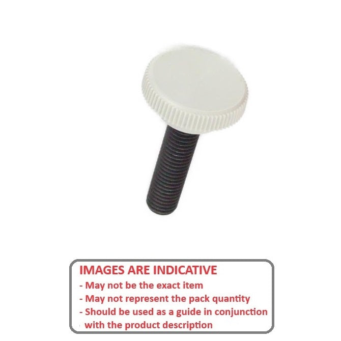 1072076 | KM064C-019-3810-KNU-G (PK-6) --- Thumb Knobs - 1/4-20 UNC - 6.35mm - 19.05x38.1 mm Male With Cap Screw - Plastic Knob